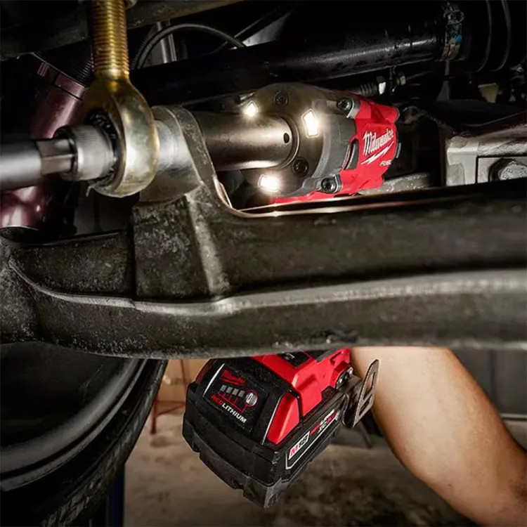 Milwaukee M18 FUEL 18V Lithium-Ion Brushless Cordless Compact Impact Wrench with 3/8" Drive Size,  Friction Ring Kit, and Resistant Batteries - 2854-22R