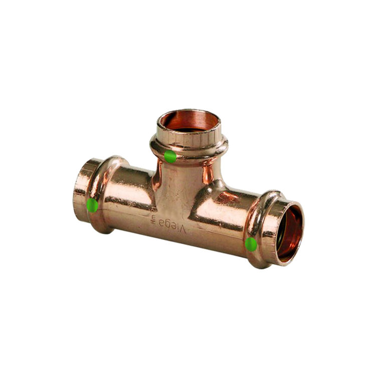 Viega 15448 1-1/2" x 1-1/2" x 1/2" ProPress Copper Tee