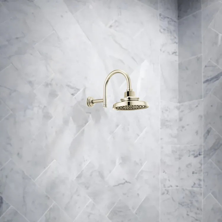 Brizo Invari 7" Multi-Function Round Showerhead with H2Okinetic, Lever Control, 2.5 GPM, Brilliance Polished Nickel - 87476-PN-2.5