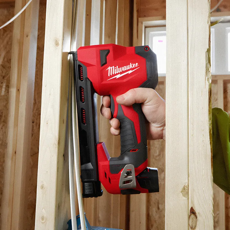 Milwaukee M12 Lithium-Ion Cordless Cable Stapler Kit with 2.0Ah Battery and Charger- 2448-21