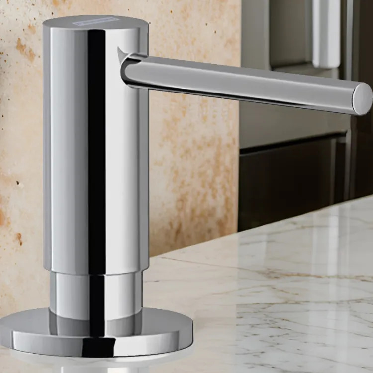 Franke Active 10oz Soap and Lotion Dispenser, Round, Deck Mount, Brass, Chrome - ACT-SD-CHR (119.0547.902)