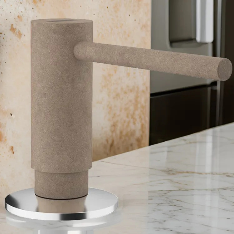 Franke Active 10oz Soap and Lotion Dispenser, Round, Deck Mount, Brass, Oyster - ACT-SD-OYS (119.0565.119)