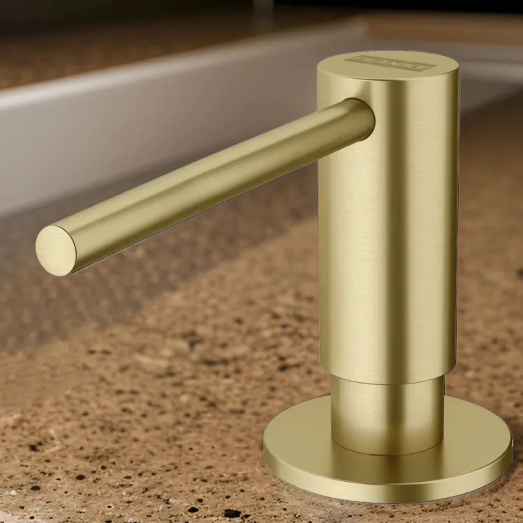 Franke Atlas 11.5oz Soap and Lotion Dispenser, Round, Deck Mount, Gold - ATL-SD-GLD (112.0681.200)