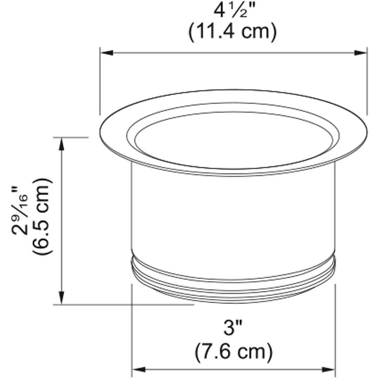 Franke 3-1/2" Extended Waste Disposer Flange, White - WDFLANGE-EX-WH (112.0653.058)
