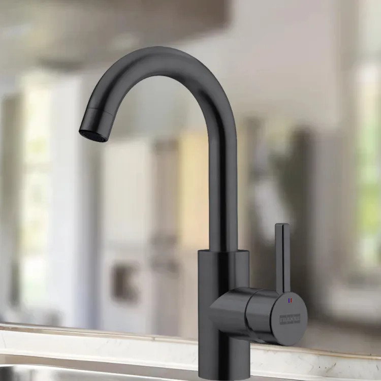 Franke Eos Neo 11-1/4" Single Handle Bar Faucet, Lever Handle, 1.75 GPM, Industrial Black - EOS-BR-IBK (115.0685.307)