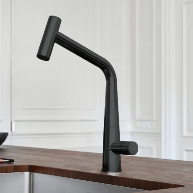 Franke Icon Single Handle Pull-Out Kitchen Sink Faucet, Lever Handle, 1.75 GPM, Matte Black - ICN-PO-MBK