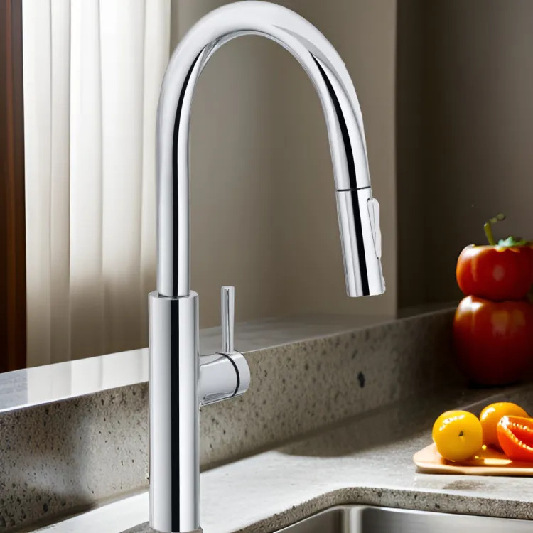 Franke Pescara Single Handle High Arc Pull-Down Kitchen Sink Faucet, Lever Handle, 1.75 GPM, Polished Chrome - PES-PDX-CHR
