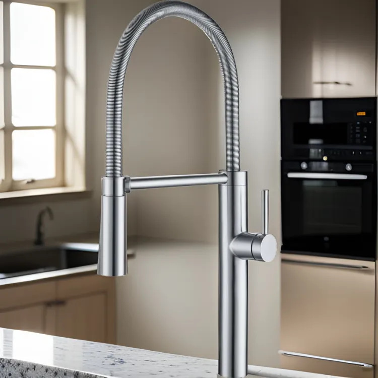 Franke Pescara 16-1/2" Single Handle Semi-Pro Kitchen Faucet, Lever Handle, 1.75 GPM, ECO Cartridge, Magnetic Docking, Stainless Steel - PES-SP-304 (115.0442.968)