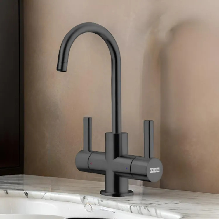 Franke Eos Neo Two-Handle Beverage Faucet for Hot and Cold Filtered Water, 1.75 GPM, Industrial Black, EOS-HC-IBK - (120.0685.376)