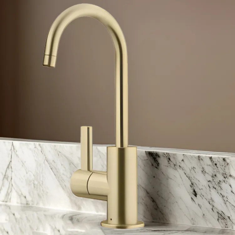 Franke Eos Neo Single-Handle Beverage Faucet for Hot Filtered Water, 1.75 GPM, Champagne Gold, EOS-HO-GLD - (119.0685.378)