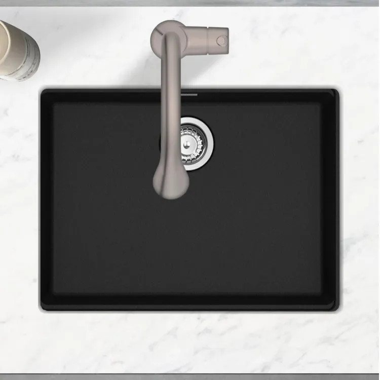 Franke Maris 25" x 19" Undermount Single-Bowl Kitchen Sink w/ Basket Strainer, ADA-Compliant, Onyx - MAG11023ADA-ONY-S (125.0687.172)