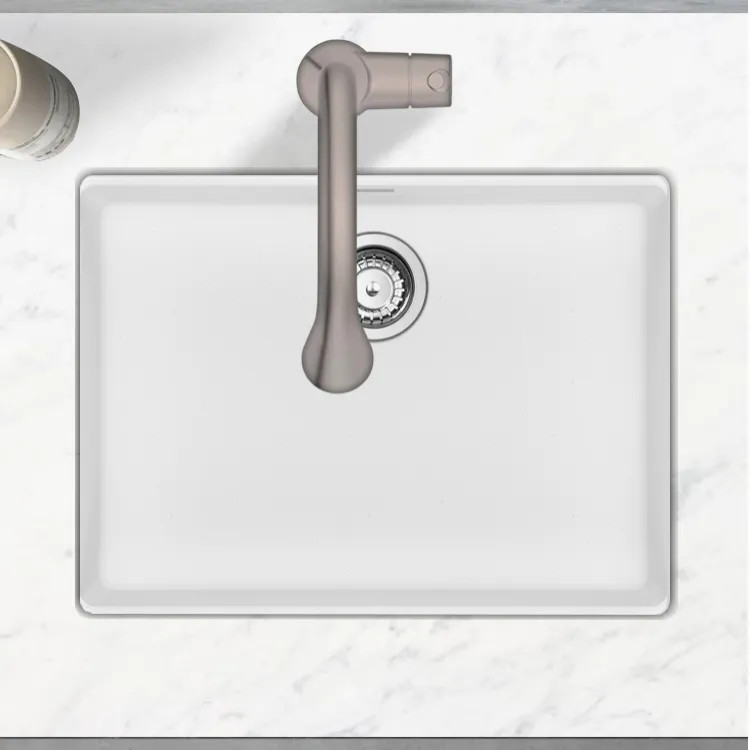 Franke Maris 25" x 19" Undermount Single-Bowl Kitchen Sink w/ Basket Strainer, ADA-Compliant, Polar White - MAG11023ADA-PWT-S (125.0687.174)
