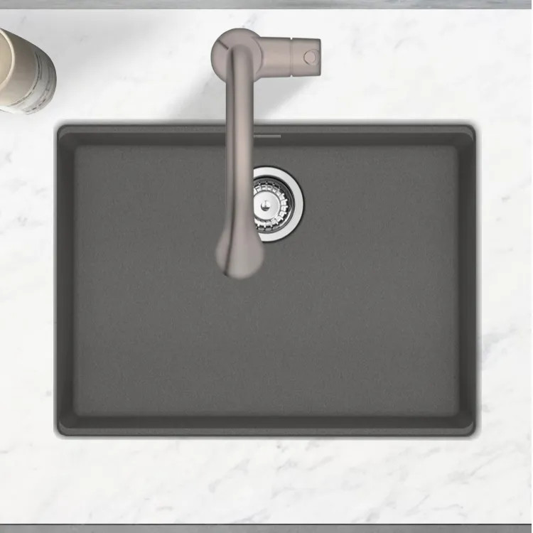 Franke Maris 25" x 19" Undermount Single-Bowl Kitchen Sink w/ Basket Strainer, ADA-Compliant, Stone Grey - MAG11023ADA-SHG-S (125.0687.182)