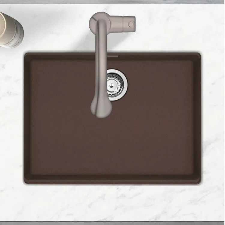 Franke Maris 25" x 19" Undermount Single-Bowl Kitchen Sink w/ Basket Strainer, Granite, Mocha - MAG11023-MOC-S (125.0687.171)