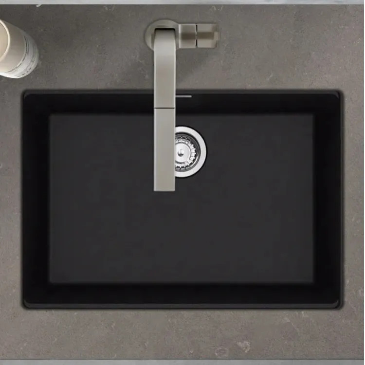 Franke Maris 27" x 19" Undermount Single-Bowl Kitchen Sink w/ Basket Strainer, Granite, Onyx - MAG11025-ONY-S (125.0687.165)