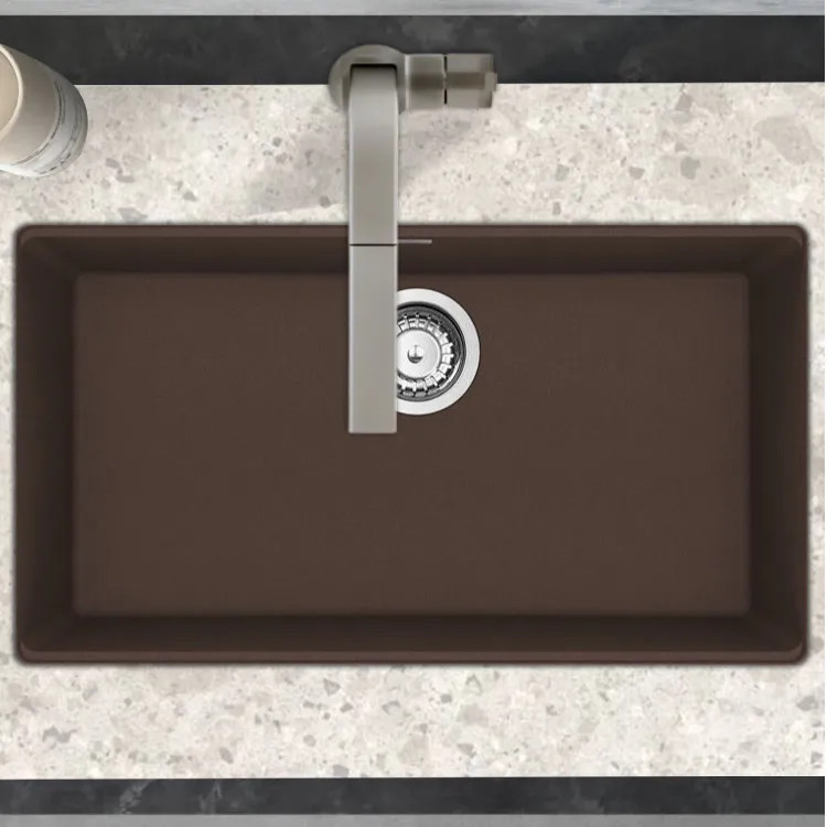 Franke Maris 31" x 17-13/16" Undermount Single-Bowl Kitchen Sink w/ Basket Strainer, Granite, Mocha - MAG11029-MOC-S (125.0687.243)