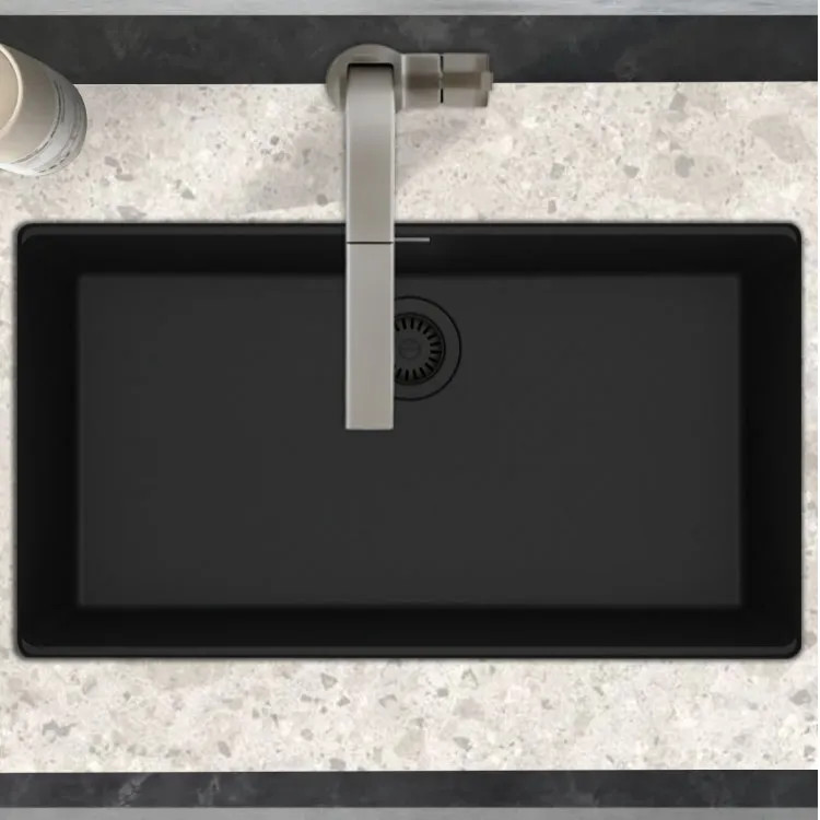 Franke Maris 31" x 17-13/16" Undermount Single-Bowl Kitchen Sink, Granite, Matte Black - MAG11029-MBK (125.0687.093)