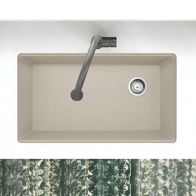 Franke Maris 33" x 19" Undermount Single-Bowl Kitchen Sink w/ Basket Strainer, Granite, Champagne - MAG11031OW-CHA-S (125.0637.099)