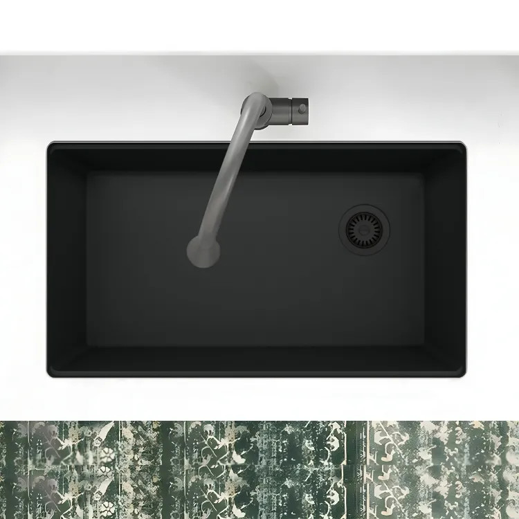 Franke Maris 33" x 19" Undermount Single-Bowl Kitchen Sink, Granite, Matte Black - MAG11031OW-MBK (125.0637.082)