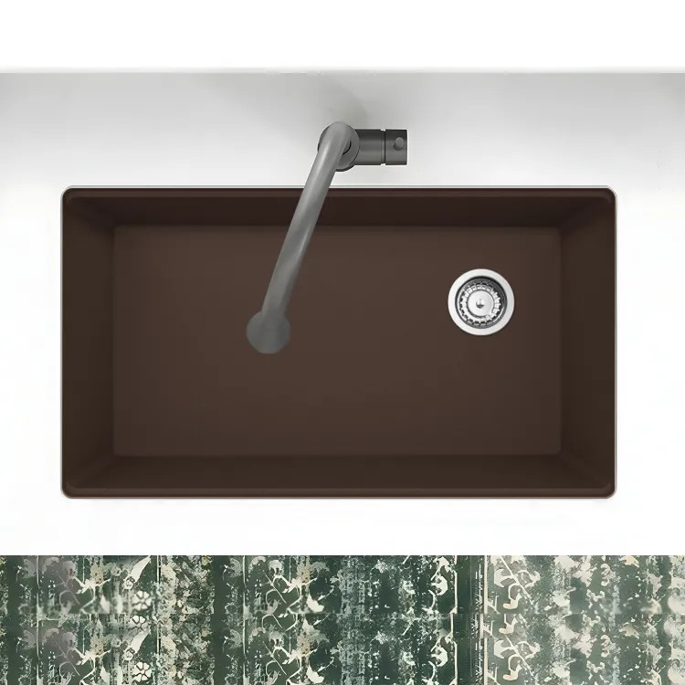 Franke Maris 33" x 19" Undermount Single-Bowl Kitchen Sink w/ Basket Strainer, Granite, Mocha - MAG11031OW-MOC-S (125.0688.144)