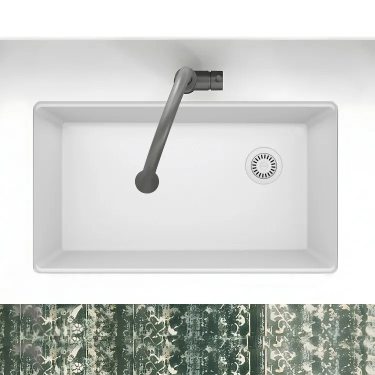 Franke Maris 33" x 19" Undermount Single-Bowl Kitchen Sink, Granite, Polar White - MAG11031OW-PWT (125.0637.078)