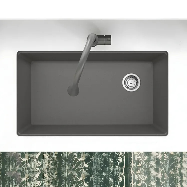 Franke Maris 33" x 19" Undermount Single-Bowl Kitchen Sink w/ Basket Strainer, Granite, Shadow Grey - MAG11031OW-SHG-S (125.0637.095)
