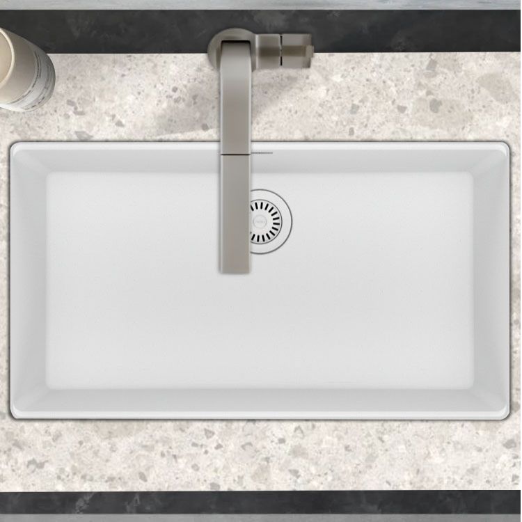 Franke Maris 33" x 19" Undermount Single-Bowl Kitchen Sink, Granite, Polar White - MAG11031-PWT (125.0686.937)
