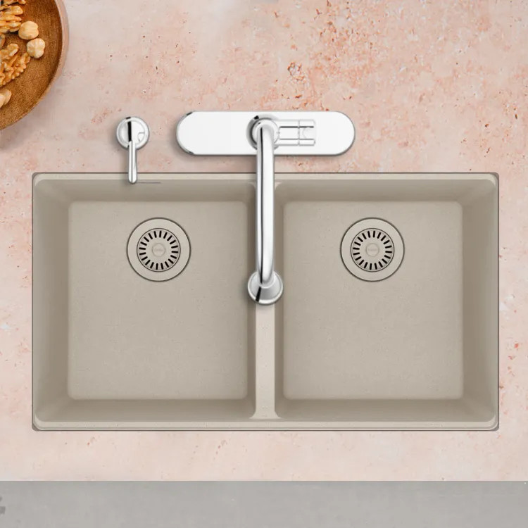 Franke Maris 31" x 18" Undermount Double-Bowl Kitchen Sink, Granite, Champagne - MAG1201414-CHA (125.0687.064 )