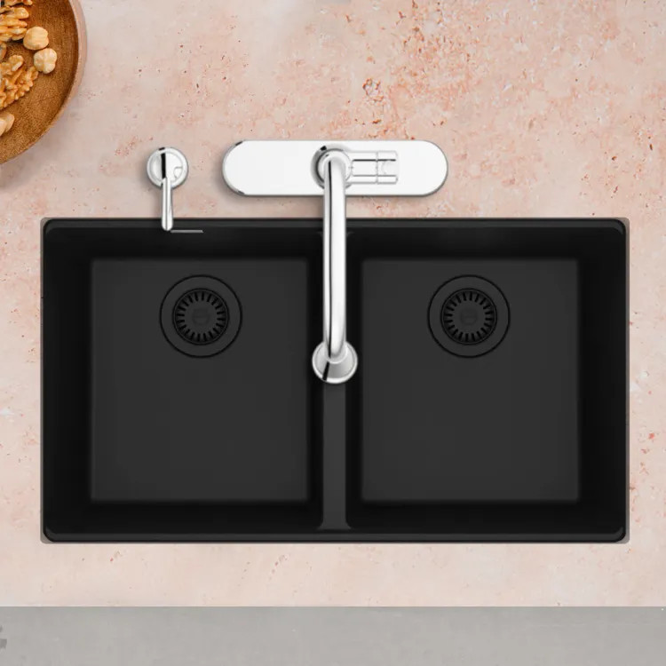 Franke Maris 31" x 18" Undermount Double-Bowl Kitchen Sink, Granite, Matte Black - MAG1201414-MBK (125.0687.065)