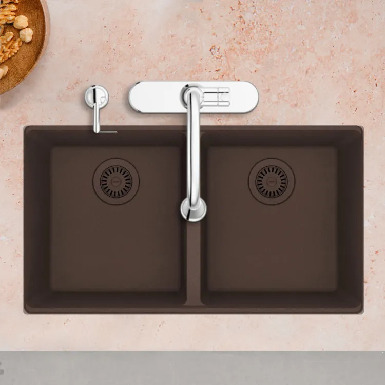 Franke Maris 31" x 18" Undermount Double-Bowl Kitchen Sink, Granite, Mocha - MAG1201414-MOC (125.0687.066)