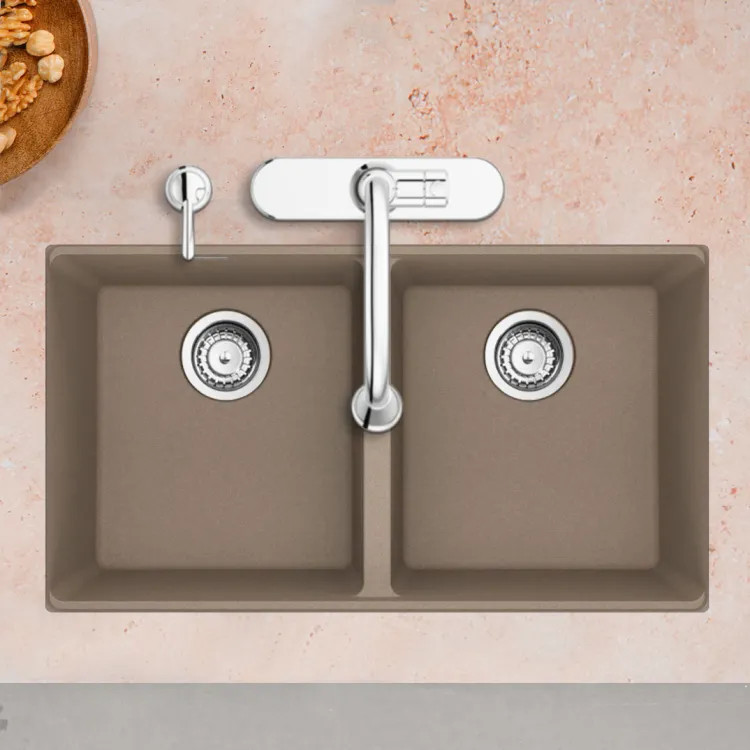 Franke Maris 31" x 18" Undermount Double-Bowl Kitchen Sink w/ Basket Strainer, Granite, Oyster - MAG1201414-OYS-S (125.0687.217)