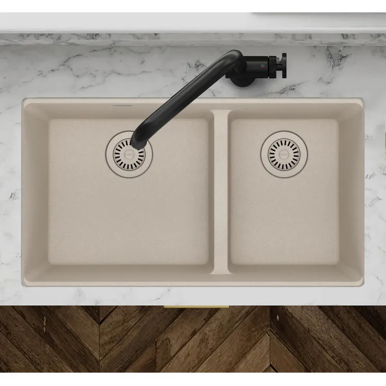 Franke Maris 31" x 18" Undermount Double-Bowl Kitchen Sink, 60/40 Split, Low Divide, Granite, Champagne - MAG1601611LD-CHA (125.0687.078)