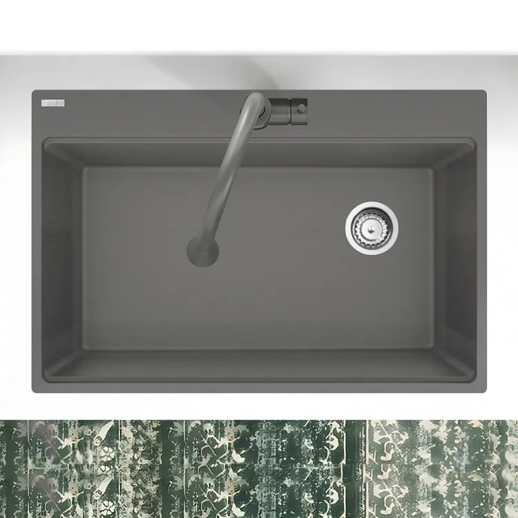 Franke Maris 33" x 22" Drop-in Single-Bowl Kitchen Sink w/ Basket Stainer, 6 Holes, Shadow Grey - MAG61031OW-SHG-S (114.0637.920)