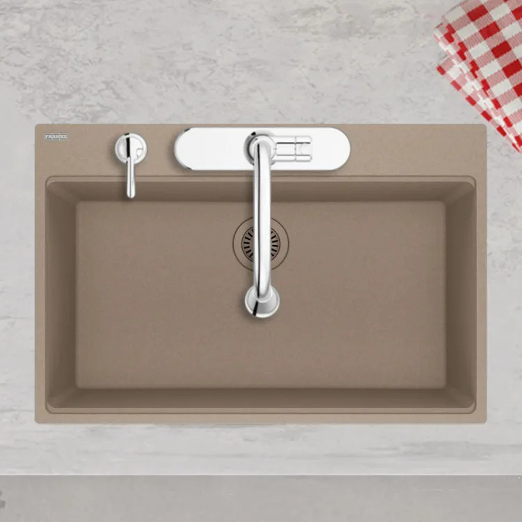 Franke Maris 31" x 21" Drop-in Single-Bowl Kitchen Sink, 5 Holes, Granite, Oyster - MAG61029-OYS (114.0687.103)