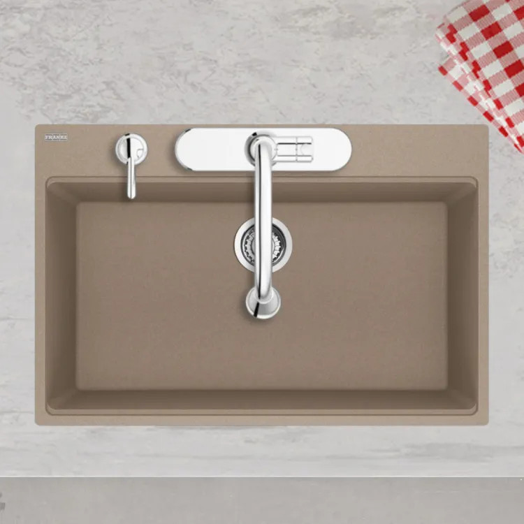 Franke Maris 31" x 21" Drop-in Single-Bowl Kitchen Sink w/ Basket Strainer, 5 Holes, Granite, Oyster - MAG61029-OYS-S (114.0687.252)