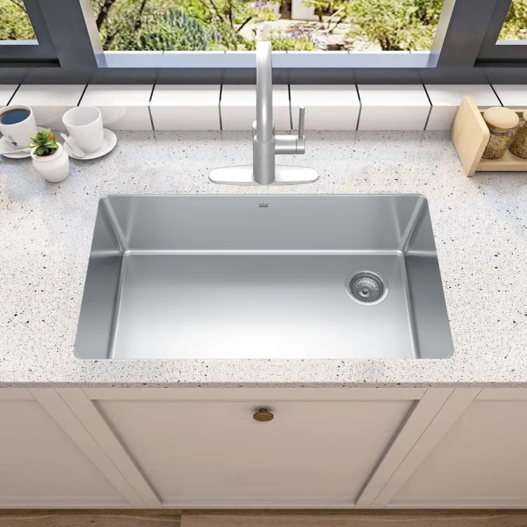 Franke Brookmore 32-1/2" x 18" Undermount Single-Bowl Kitchen Sink, Stainless Steel - BSU1832-9N-OW (122.0638.277)