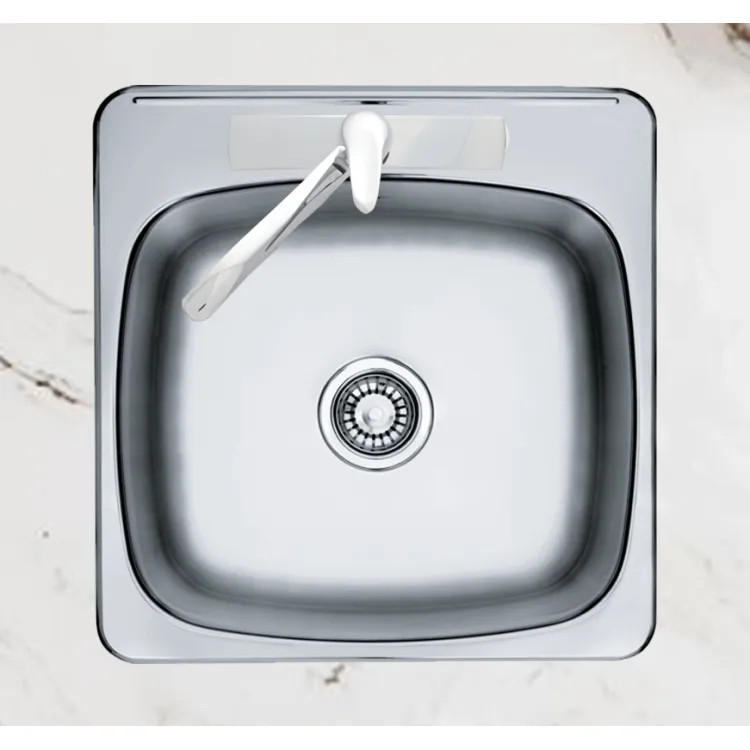 Franke Reginox 20" x 2-1/2" Drop-In Single-Bowl Kitchen Sink, Stainless Steel - RSL2020-3N (101.0045.302)