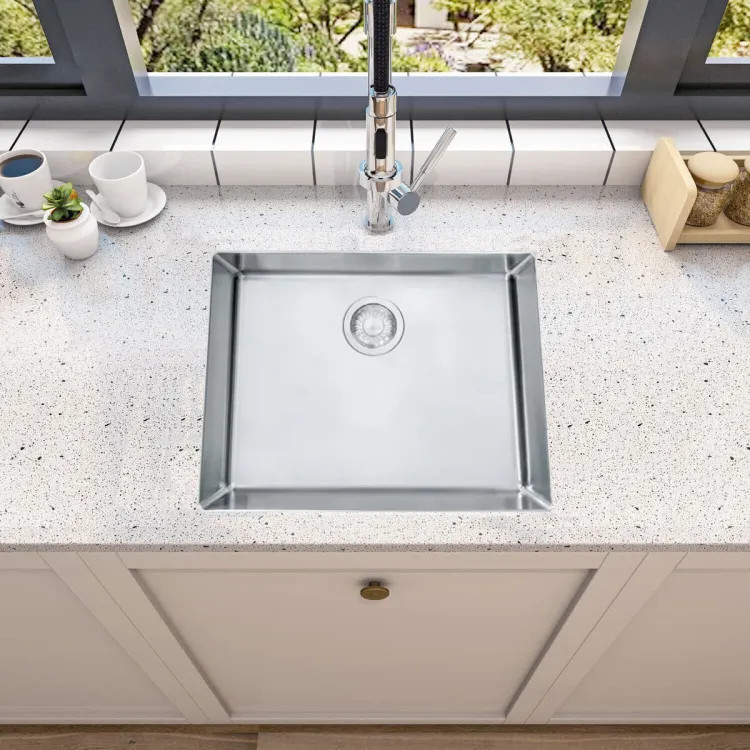 Franke Cube Center 22-3/4" x 17-3/4" Undermount Single-Bowl Kitchen Sink, Stainless Steel - CUX11021-ADA (122.0484.653)