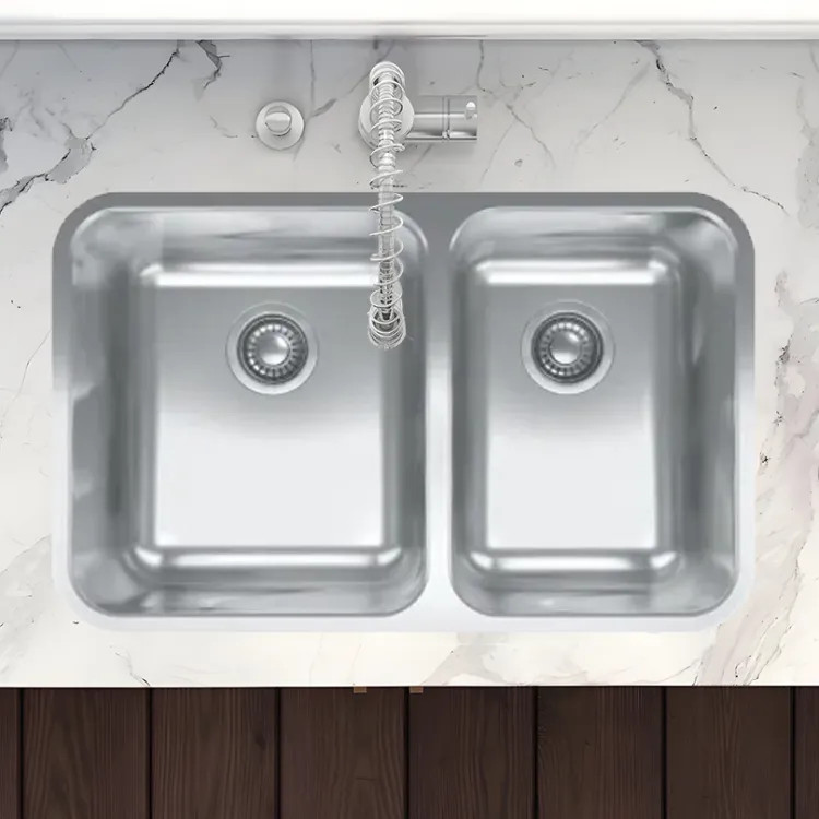 Franke Grande 29" x 18" Undermount Double-Bowl Kitchen Sink, 60/40 Split , Stainless Steel - GDX16028RH (122.0623.413)