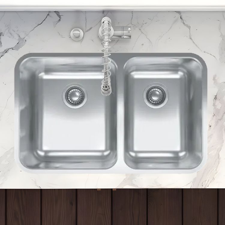 Franke Grande 32" x 18" Undermount Double-Bowl Kitchen Sink, 60/40 Split, Stainless Steel - GDX16031RH (122.0623.414)