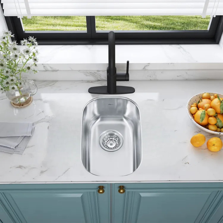 Franke Reginox 12-1/2" x 17-3/4" Undermount Single-Bowl Hospitality Sink, Stainless Steel - NS1813U-7N (122.0651.371)