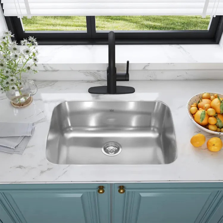 Franke Reginox 24-3/4" x 18-3/4" Undermount Single-Bowl Kitchen Sink, Stainless Steel - NS1925U-9N