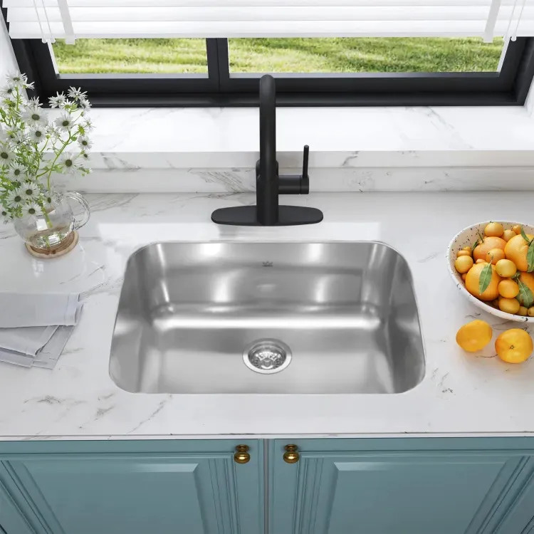 Franke Reginox 29-3/4" x 18-3/4" Undermount Single-Bowl Kitchen Sink, Stainless Steel - RSU1829-55N (122.0641.409)