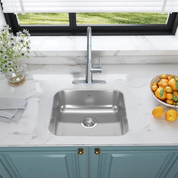 Franke Reginox 19-3/4" x 17-3/4" Undermount Single-Bowl Undermount KItchen Sink, Stainless Steel - RSU1820-7N