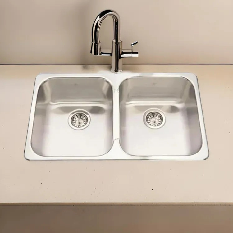 Franke Steel Queen 31-1/4" x 18-1/2" Undermount Double-Bowl Kitchen Sink, Stainless Steel - QD1831-8N (101.0620.183)