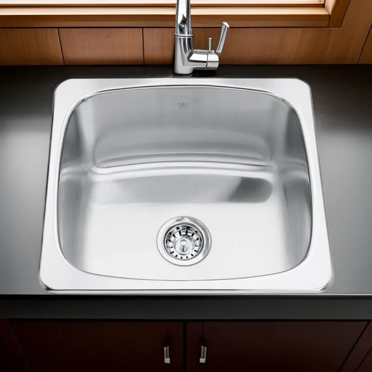 Franke Steel Queen 20" x 18" Single-Bowl Kitchen Sink, Stainless Steel - QSA1820-8N (101.0620.245)