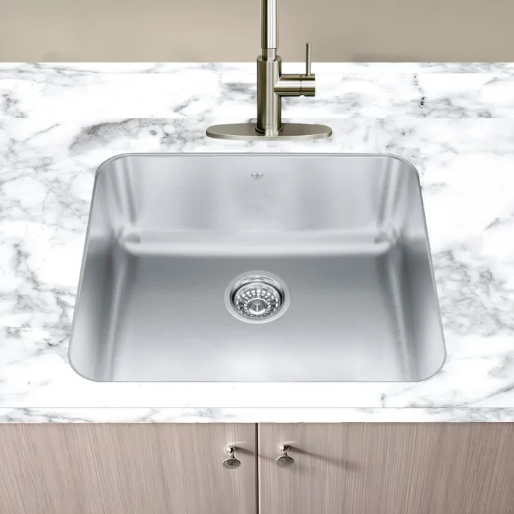 Franke Steel Queen 22" x 19" Undermount Single-Bowl Kitchen Sink, Stainless Steel, Silk - QSUA1922-8N