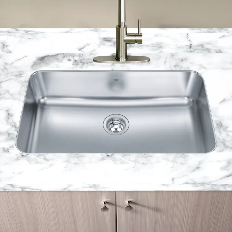 Franke Steel Queen 31" x 18" Undermount Single-Bowl Kitchen Sink, Stainless Steel, Silk - QSUA1831-8N