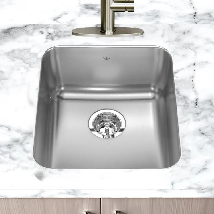 Franke Steel Queen 17" x 19" Undermount Single-Bowl Bar/Prep Sink, Stainless Steel, Silk - QSUA1917-8N