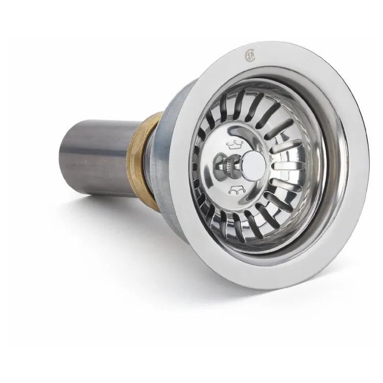 Franke 3-1/2" Basket Strainer with Pull-up Crumb Cup and Tailpiece - 1140 